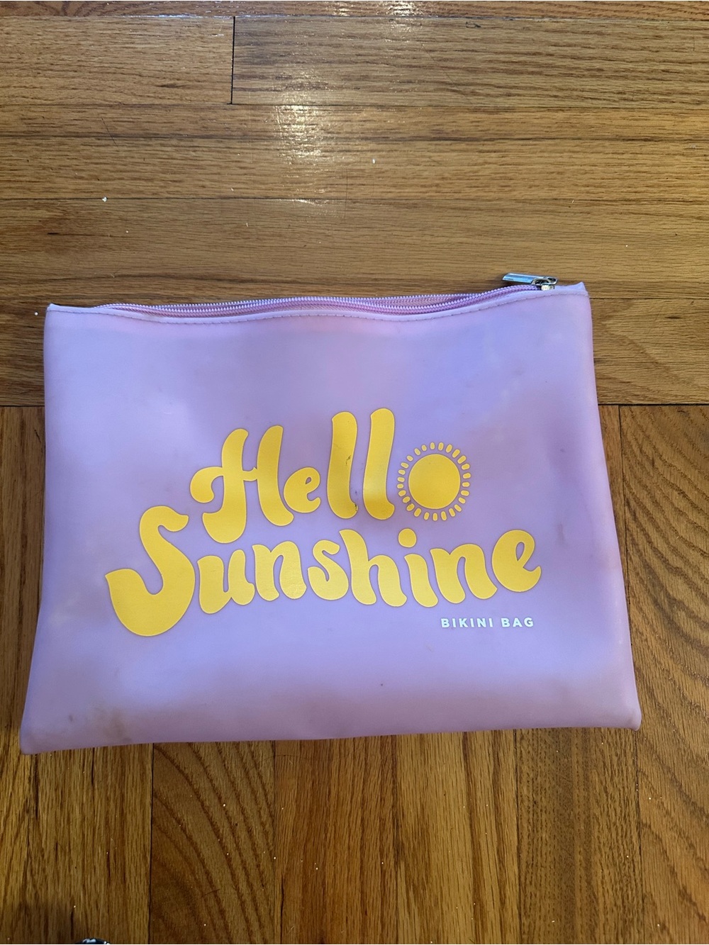 Hello Sunshine Pink Bikini Bag with Yellow Logo